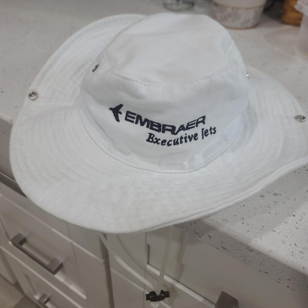 Embraer Executive Jets White Bucket Hat Small